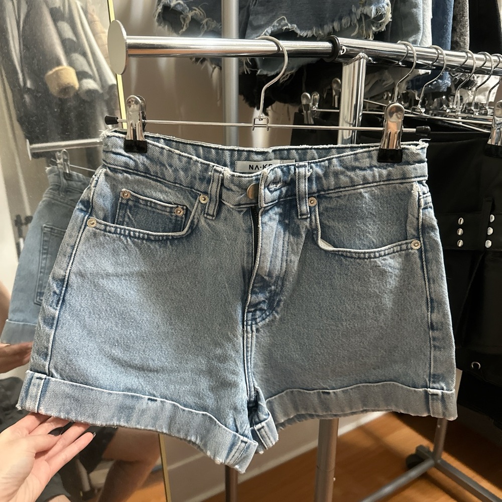 NA-KD - Blue Denim Shorts - Size 34